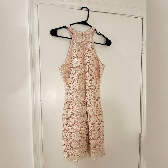 Lulu's - Love Poem Blush Pink Lace Mini Dress (M) - Picture 5 of 7